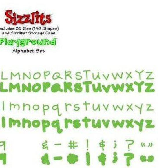 Sizzix sizzlits 35-die PLAYGROUND alphabet dies w/storage case - Picture 2 of 10